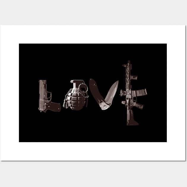 gun firearm love Wall Art by YEBYEMYETOZEN